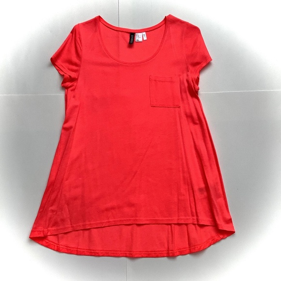Bright Coral Scoop Neck T-shirt - Picture 1 of 3